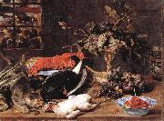 Hungry Cat with Still Life Frans Snyders